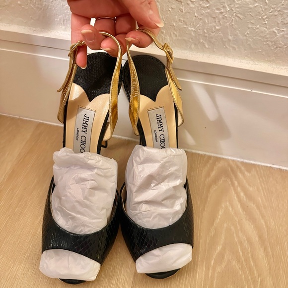 Python and Leather Jimmy Choo shoes (original) - Picture 3 of 5